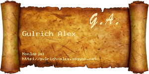 Gulrich Alex névjegykártya